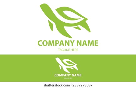 Green Color Simple Animal Tortoise Logo Design