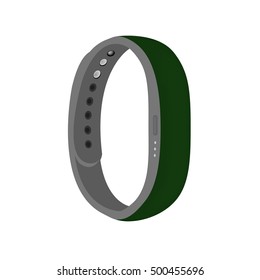 Green color smart band vector isolated on the white background