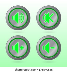 Green color sound button