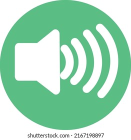 Green Color Speaker Button , Vector Illustration.