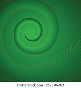 Green color spiral abstract with green and black shade gradient background 