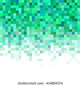 Green color square mosaic vector background design