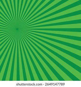 Green color Sunburst Pattern Background.