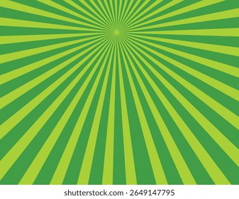 Green color Sunburst Pattern Background.