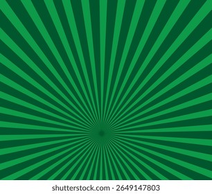Green color Sunburst Pattern Background.