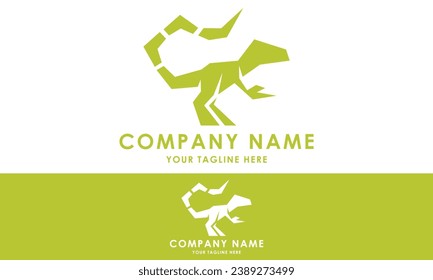 Green Color T Rex Dinosaurus Logo Design	