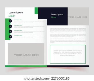 green color template layout design for company profile, magazine, presentations, flyers, school admission design, book, book cover, post design, annual report, brochures, leaflet