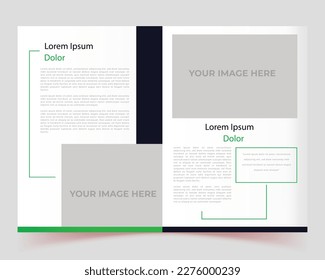 diseño de plantillas de color verde para el perfil de la empresa, libro, portada de libros, post diseño, informe anual, folletos, revista, presentaciones, volantes, diseño de admisión escolar, folleto