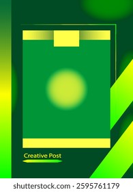 Green color template with photo frame inside cover papercut style design for client, shapes modern background illustration , poster banners, flyers, 3d abstract