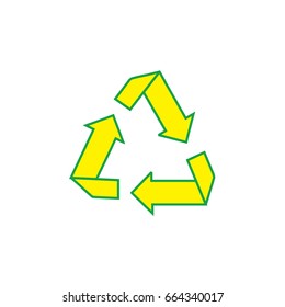 green color three arrows in circle design symbol vector