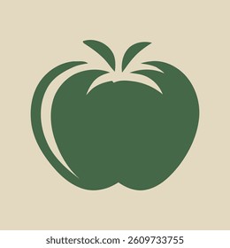 Green color tomato icon design, vector illustration.