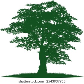 cor verde árvore silhueta vetor branco fundo
