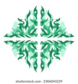 Green color tribal illustration with shadow. Perfect for icons, logos, sticker elements, web elements, t-shirt, hat and shoe designs as well as tattoos