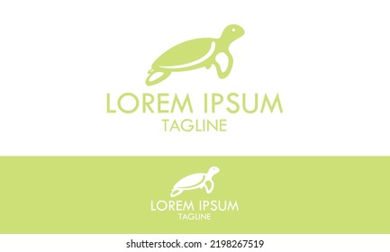 Green Color Turtle Concept Logo Design