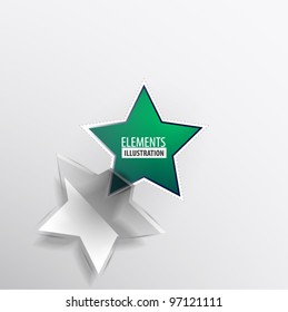 Green color unsticky star eps10 vector labels