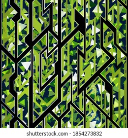 Green color vector geometric pattern.
