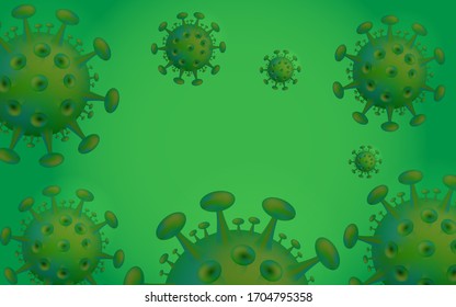 virus de color verde en fondo verde 