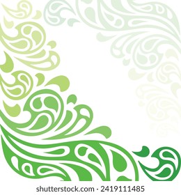 Green color waves abstract background.