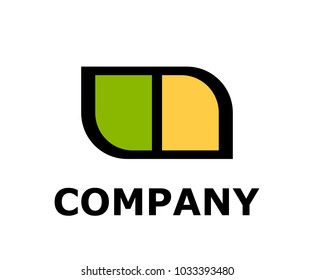 green color window button silhouette logo design idea illustration concept