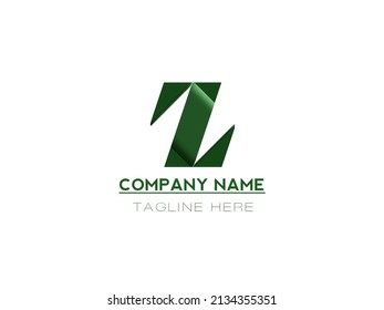 Green color Z letter illustration company logo or symbol