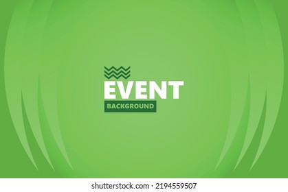 Fondo abstracto de color verde con una decoración de formas de curva. Antecedentes del evento, telón de fondo, cabina de fotos, reunión, conmemoración, conferencia, talk show y exhibición.