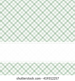 green colored checkered table cloth pattern with free banner for text