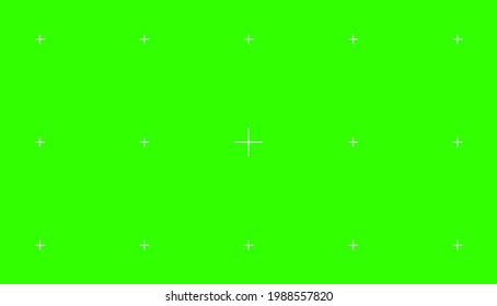Grüne farbige Chroma-Key-Hintergrund-Bildschirm flach Design Vektorgrafik. Chroma-Key-VFX-Bildschirm mit Tracking-Markierungen auf ihm abstraktes Hintergrundkonzept für Video-Videos.