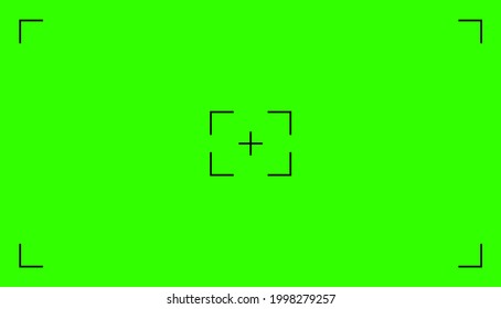 Green colored chroma key background screen flat style design vector illustration. Chroma key VFX screen with tracking marks on it abstract background concept for video footage.