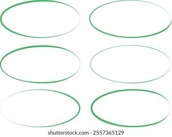 green colored decorative doodle circles set vector