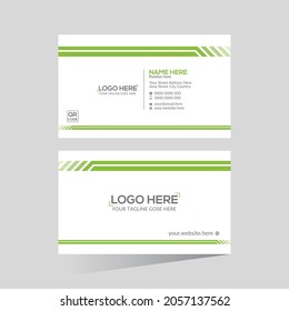 green colored double sided vector business card design for any kind of use