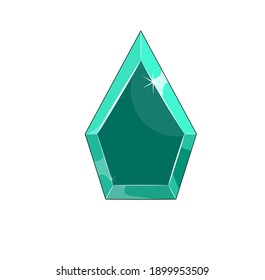 Piedra de piedra de color verde. Ilustración de piedra preciosa.