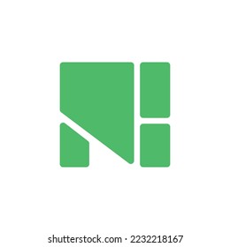 Logo del vector combinado de formas geométricas de color verde. Logotipo para empresa, marca, industria, negocio y producto.