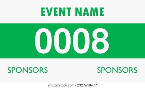 Green colored marathon number bib isolated on white.