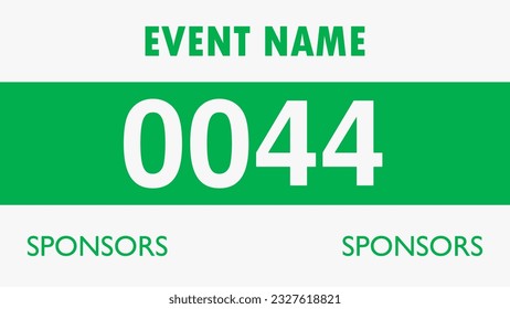 Green colored marathon number bib isolated on white.