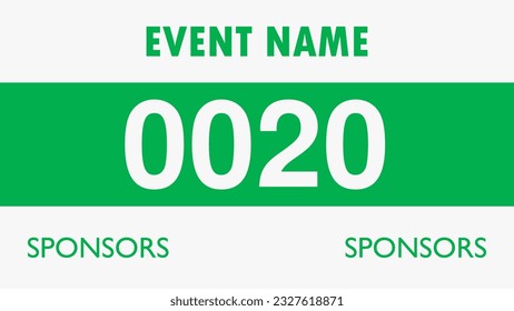 Green colored marathon number bib isolated on white.