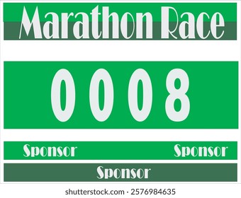 Green colored marathon number bib isolated on white