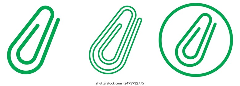 Green colored paper clip icon.