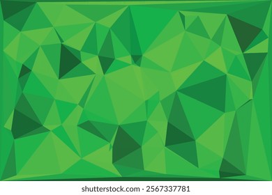 Green colored polygon background vector illustration.