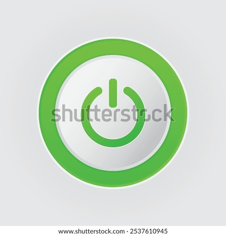 Green Colored Power Button Symbol