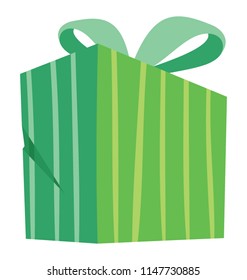 
A green colored present box for xmas and holidays designs
