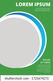Green Colored with rounds and elipse, modern business motion style cover design for booklet, brochure, annual report, proposal A4 format