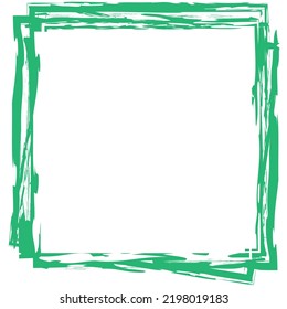 green colored vector illustartion of brush painted banner frames on white background