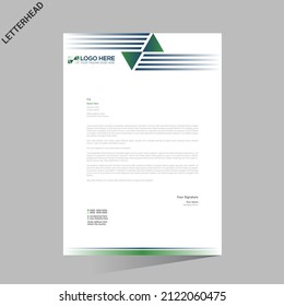 green colored vector letterhead design for any company use