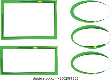 green colorful abstract border frames set