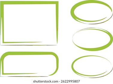 Coloridos marcos abstractos verdes Colección de Formas irregulares de arte