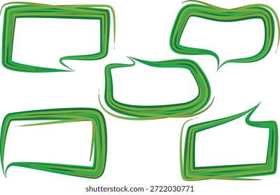 Burbujas de discurso de arte de contorno de patrón audaz colorido verde