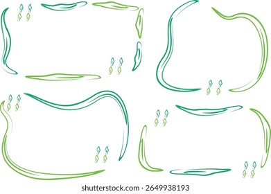 green colorful decorative abstract design quotes frames set