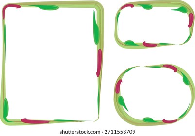 verde colorido elementos decorativos design quadros bordas formas