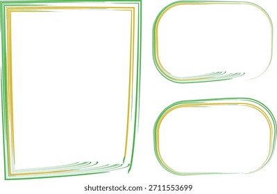 Marcos de diseño de líneas abstractas dinámicas y coloridas verdes