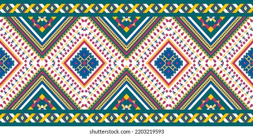 green Colorful Ethnic patterns. native geometric Aztec patten. Mosaic on the tile. African Moroccan pattern. Ethnic carpet. Majolica. Ancient interior. Asian rug. Tribal vector ornament. textile. 